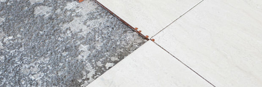 Old asbestos vinyl floor tiles