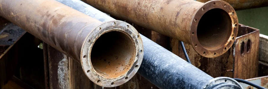 Lead solder ring on copper pipe joint